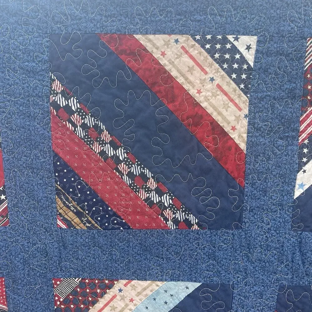 Patriotic Quilt Red, White & Blue Stars and Stripes – 72